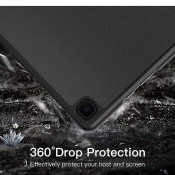Dirbtinės odos atverčiamas dėklas planšetei - juodas (Samsung Tab A7 10.4 (2020)